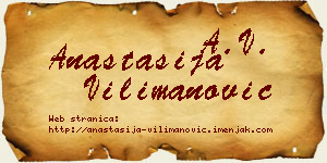 Anastasija Vilimanović vizit kartica